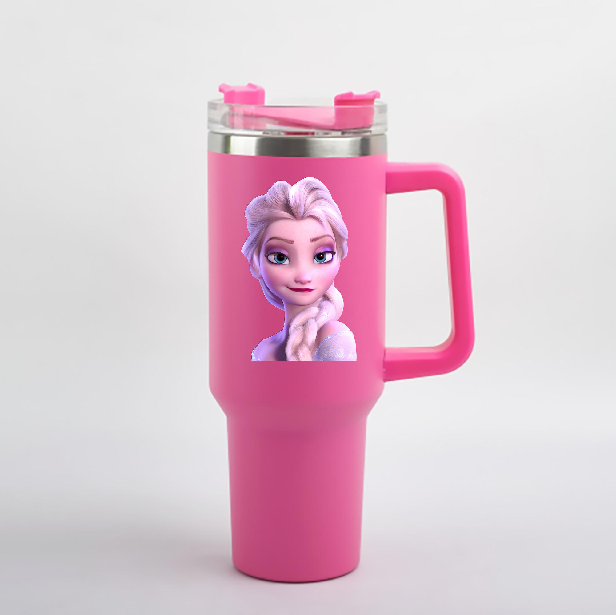 （画像用） アナと雪の女王 アンナ エルサ Frozen Anna Elsa 1200mL車用タンブラー - クリスタルステッカー（プラスチックストロー付き）